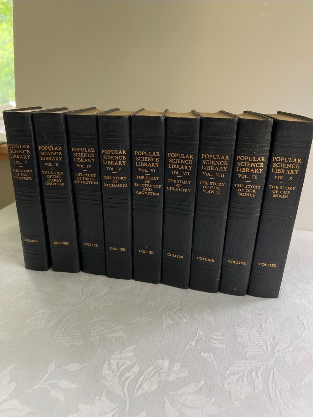 Vintage 1930 Popular Science Library near complete set 9 of 10 Volumes